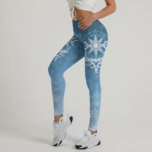 Light Blue YULE Vikings Leggings - BattleFitGear