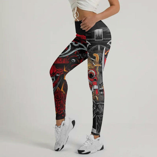 Japanese Red Demon Samurai Leggings - BattleFitGear