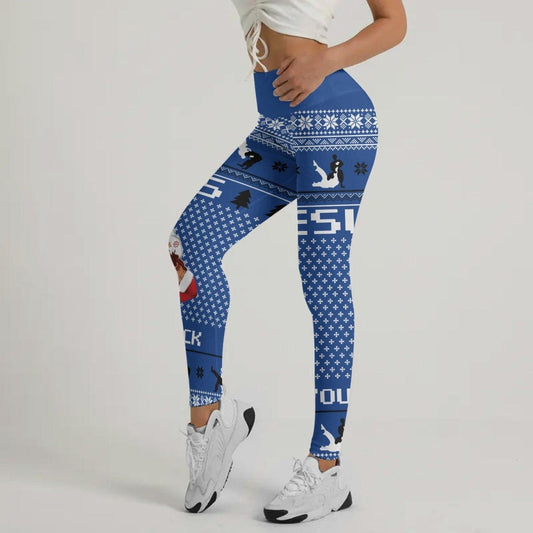 Jesus Santa Choking Leggings - BattleFitGear