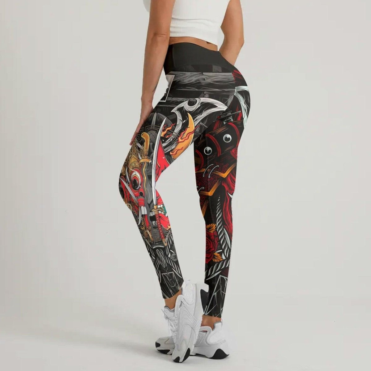 Japanese Red Demon Samurai Leggings - BattleFitGear