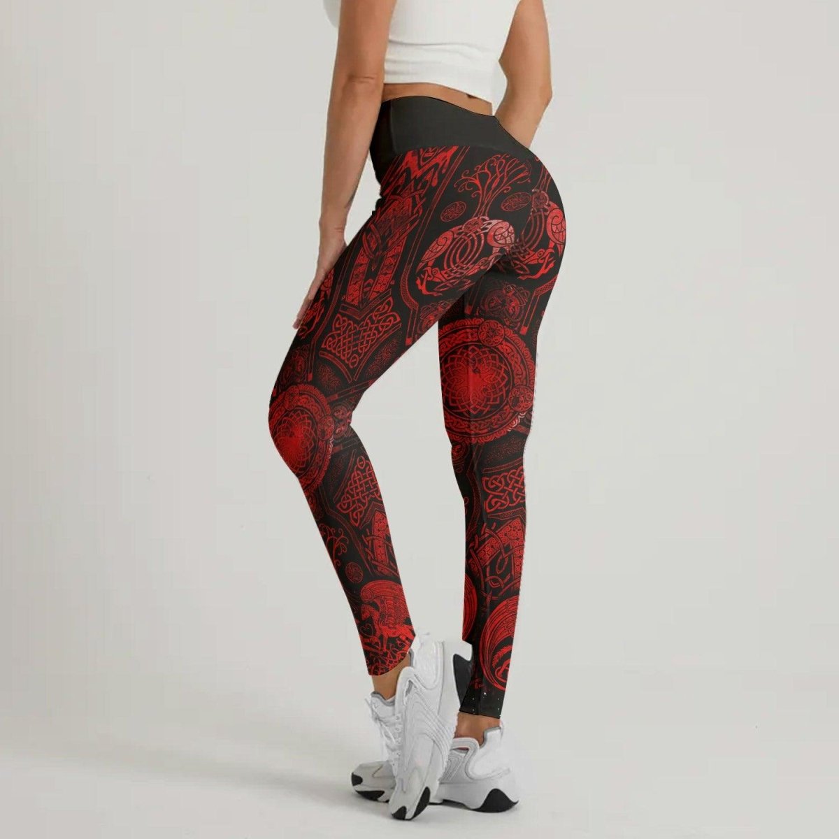 Viking Suncatcher Red Leggings - BattleFitGear