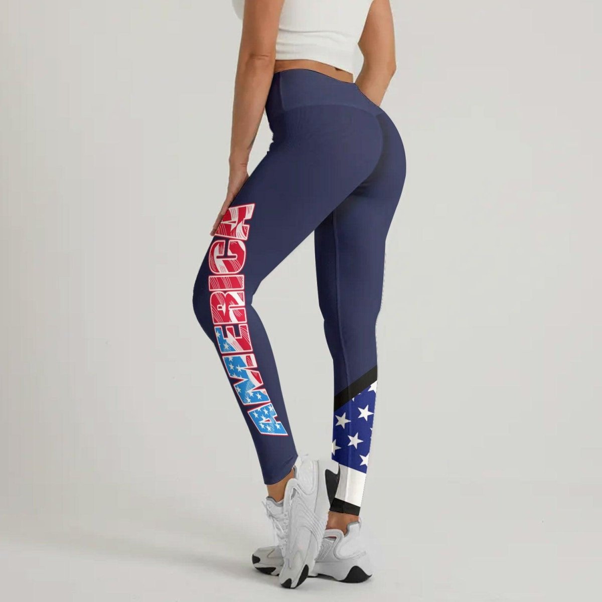 American Flag Blue Leggings - BattleFitGear