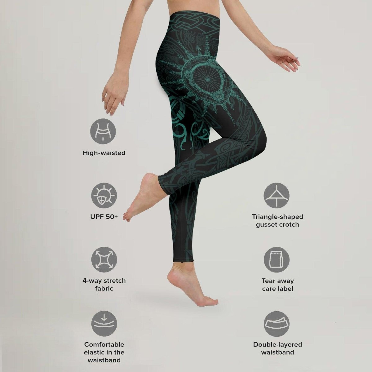 Viking Rune Celtic Leggings - BattleFitGear