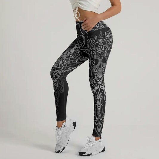 Viking Norse Skull Leggings - BattleFitGear