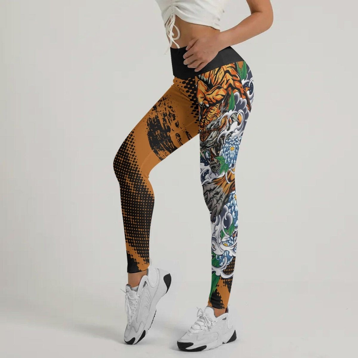 Flower Tiger Leggings - BattleFitGear