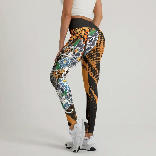 Flower Tiger Leggings - BattleFitGear