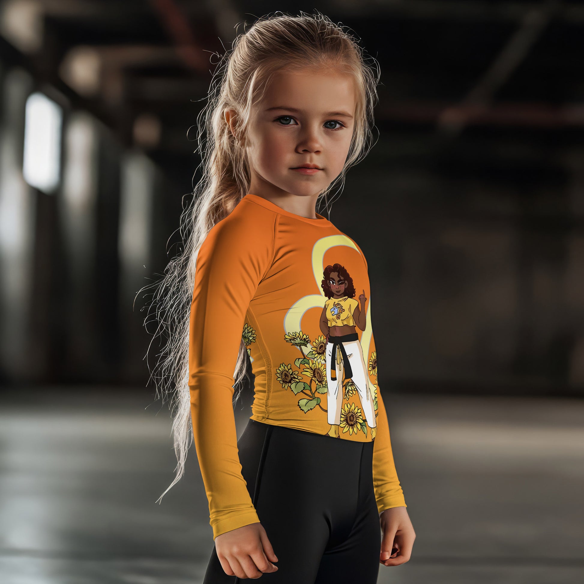 Leo Zodiac Mom Kids Rash Guard