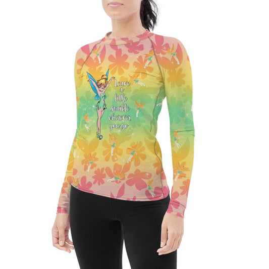 Lovely Tinker Bell Women's Long Sleeve Rash Guard - BattleFitGear