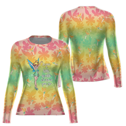 Lovely Tinker Bell Women's Long Sleeve Rash Guard - BattleFitGear