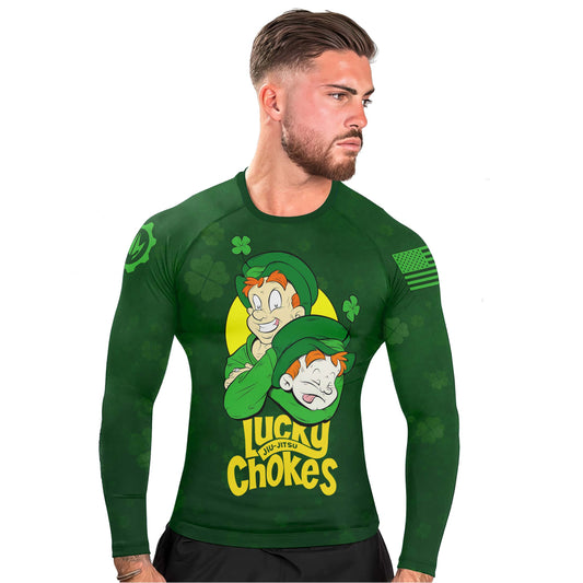 Lucky Jiu-Jitsu Choke Men's Long Sleeve Rash Guard