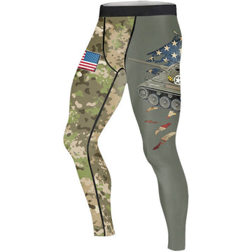 M18 Hellcat Tank Men's Compression Leggings - BattleFitGear