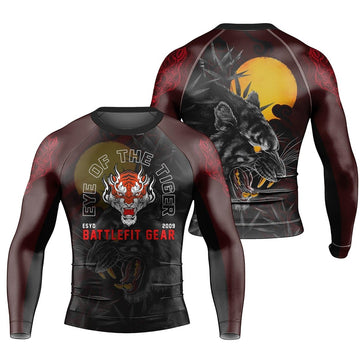 Shadow Tiger Long Sleeve Rash Guard - BattleFitGear