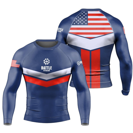 American Flag Long Sleeve Rash Guard - BattleFitGear