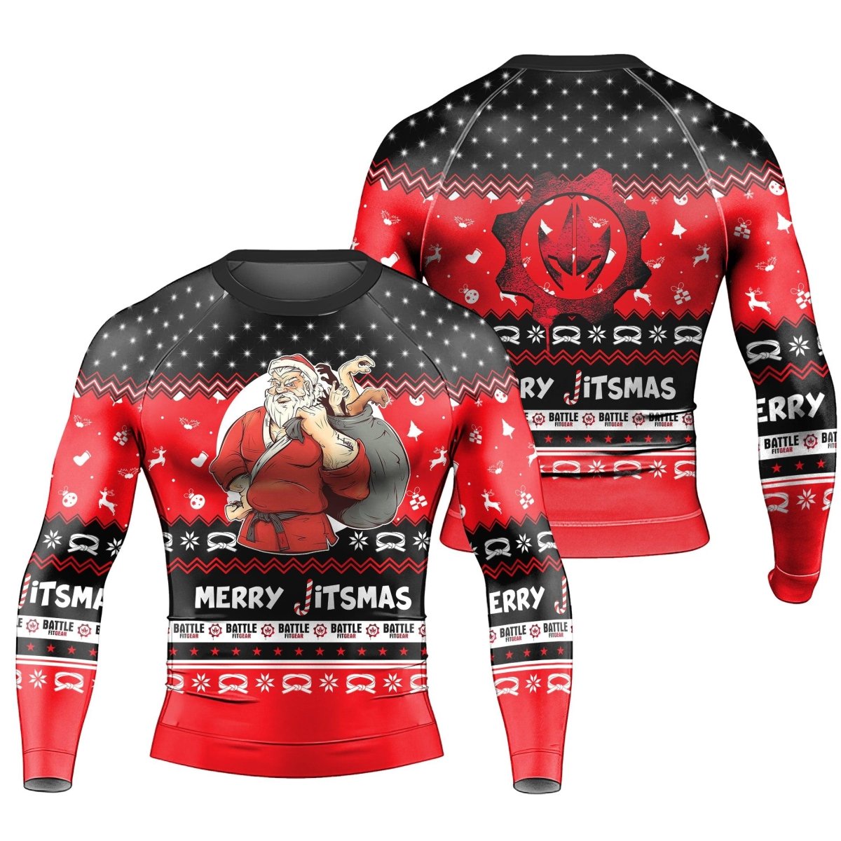 Villain Santa Claus Jitsmas Long Sleeve Rash Guard - BattleFitGear