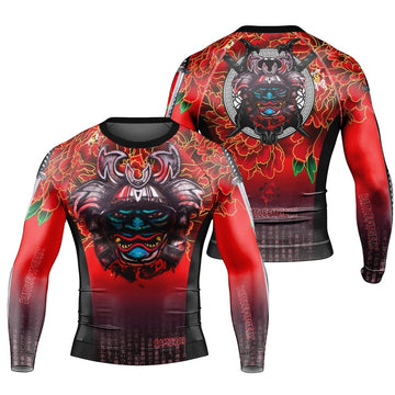 Devil Samurai Men's Long Sleeve Rash Guard - BattleFitGear