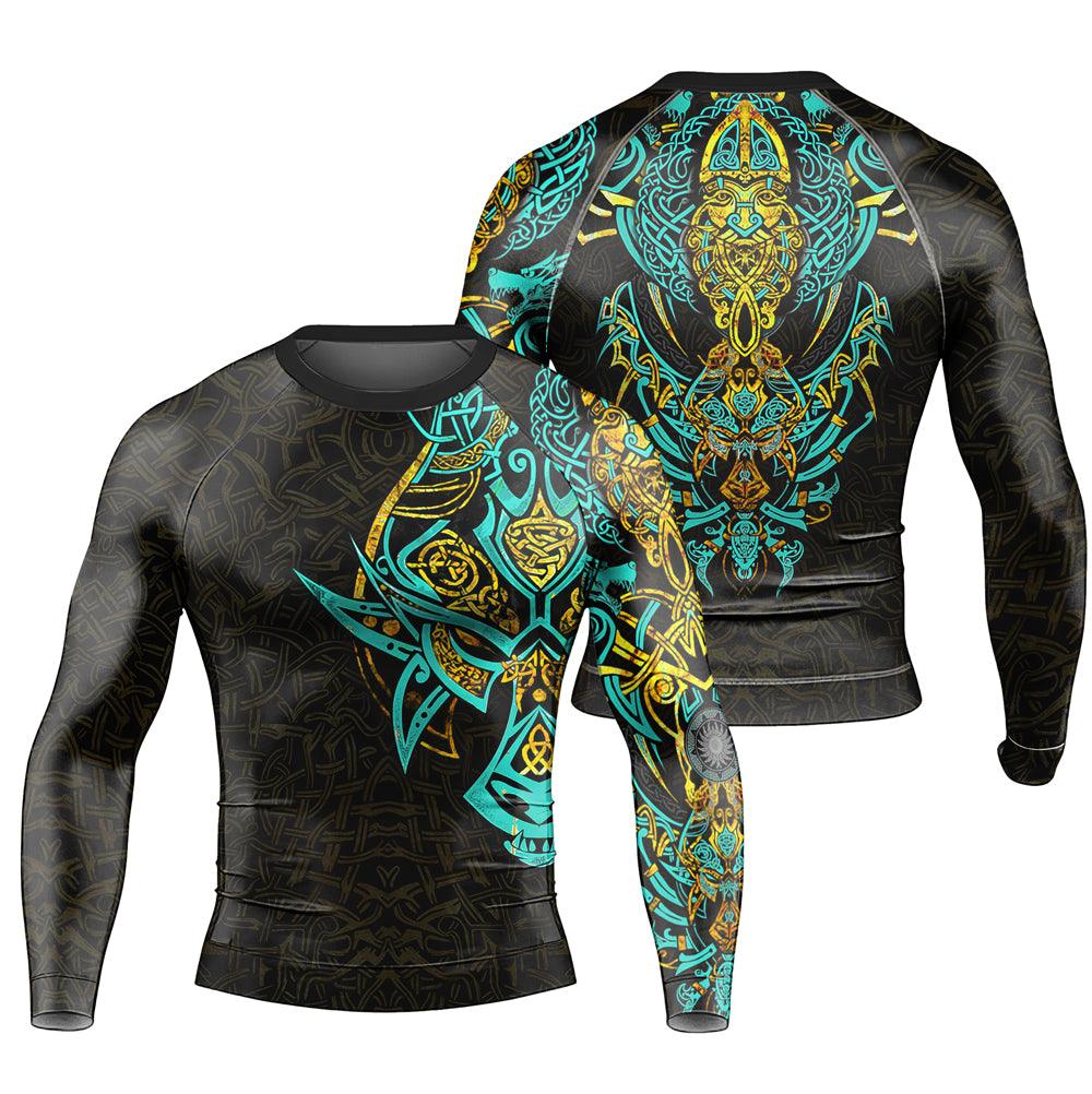 Battlefitgear Fenrir Norse Wolf Men's Long Sleeve Rash Guard