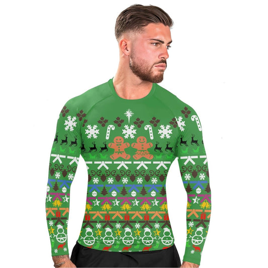 Christmas Gingerbread Long Sleeve Rash Guard - BattleFitGear