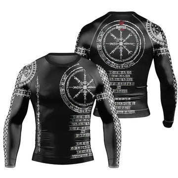 Vikings Shield Runes Men's Long Sleeve Rash Guard - BattleFitGear