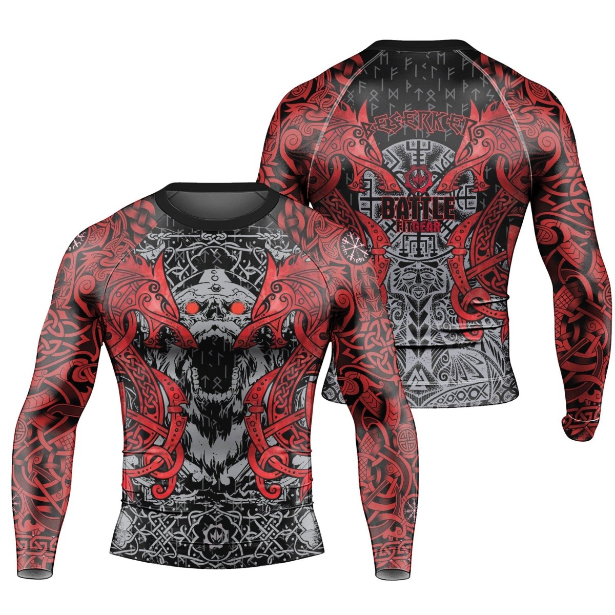 Rage Of Viking Berserker Men's Long Sleeve Rash Guard - BattleFitGear