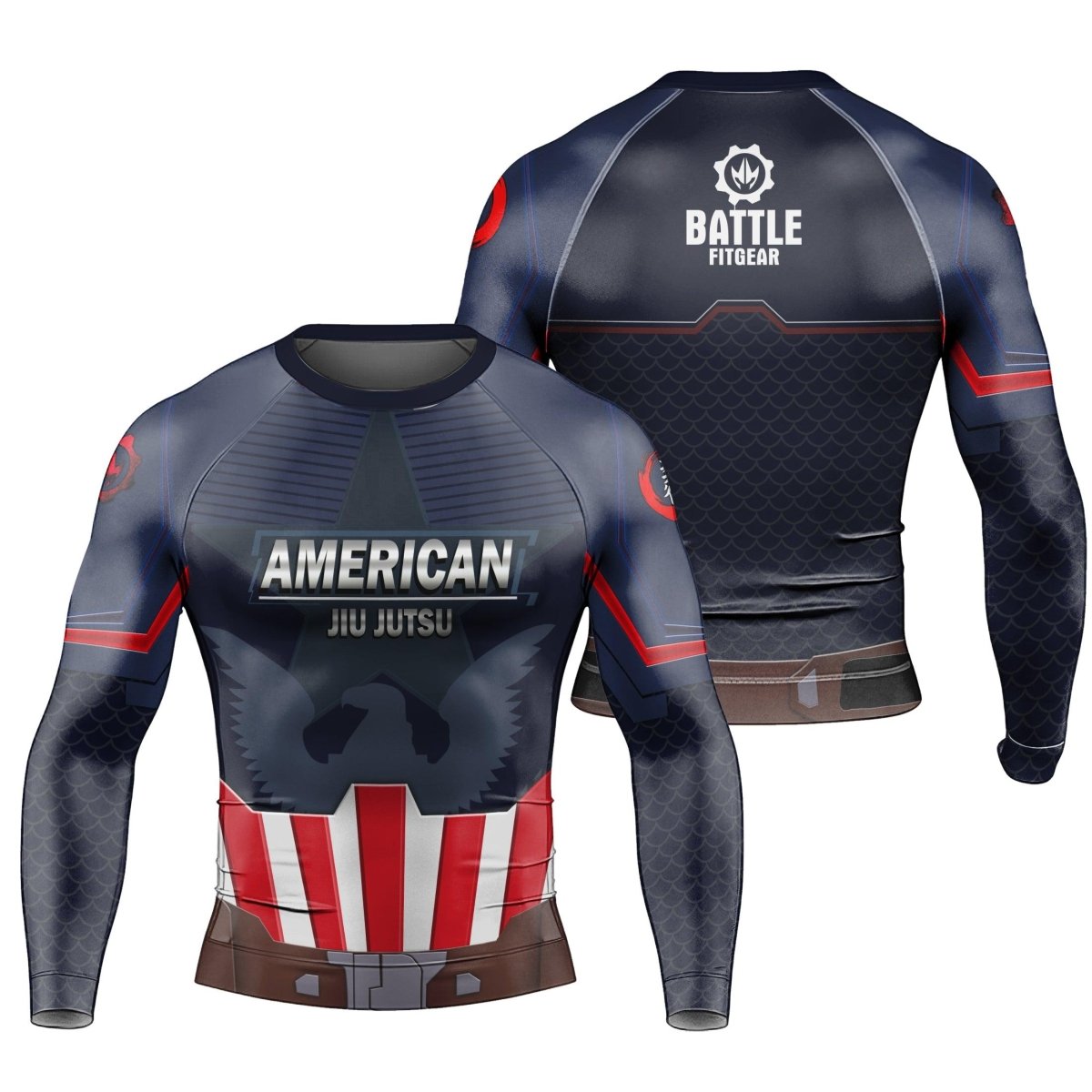 Captain American Long Sleeve Rash Guard - BattleFitGear