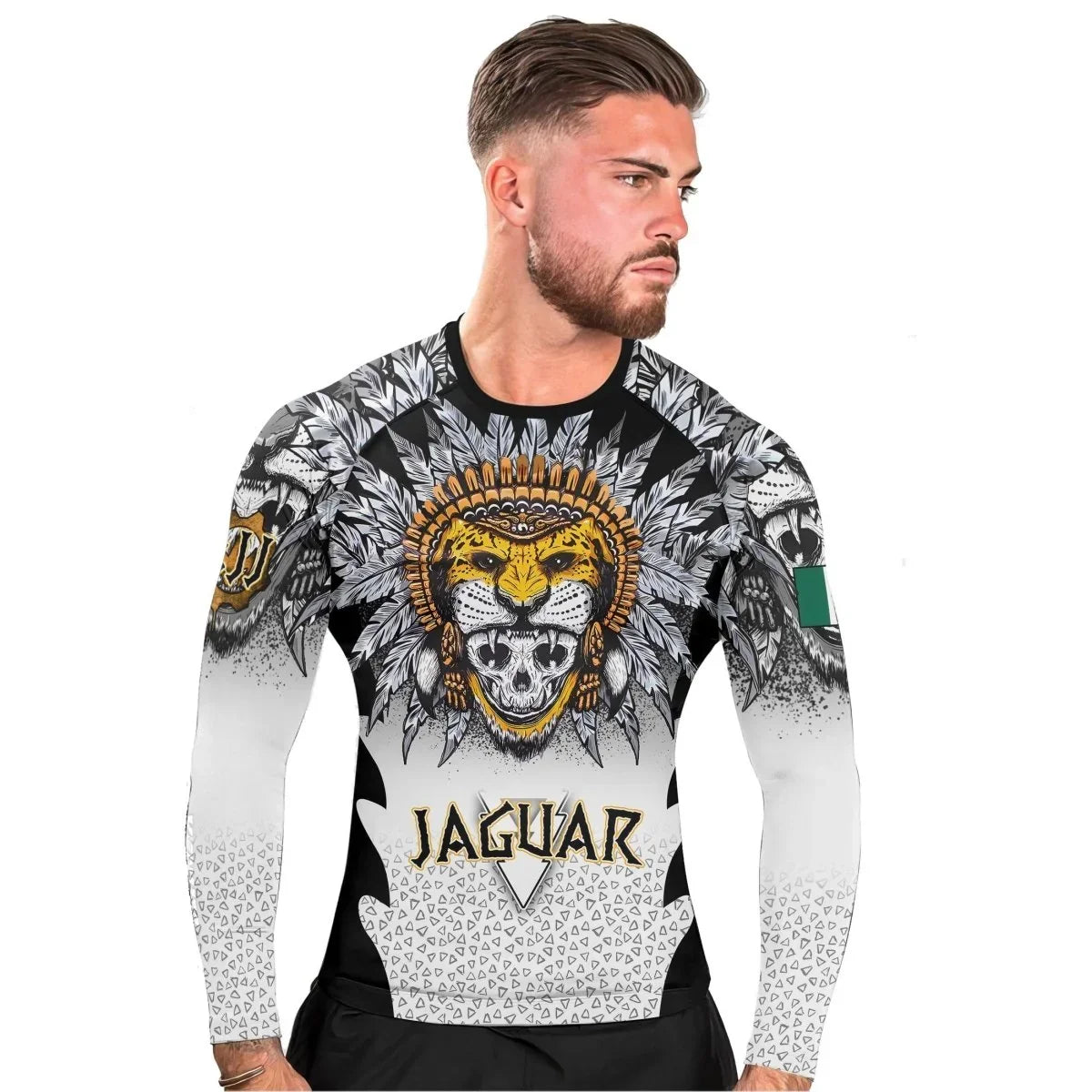 Brave Aztec Warrior Men's Long Sleeve Rash Guard