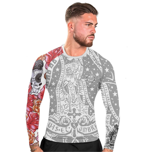 La Santa Muerte Men's Long Sleeve Rash Guard - BattleFitGear