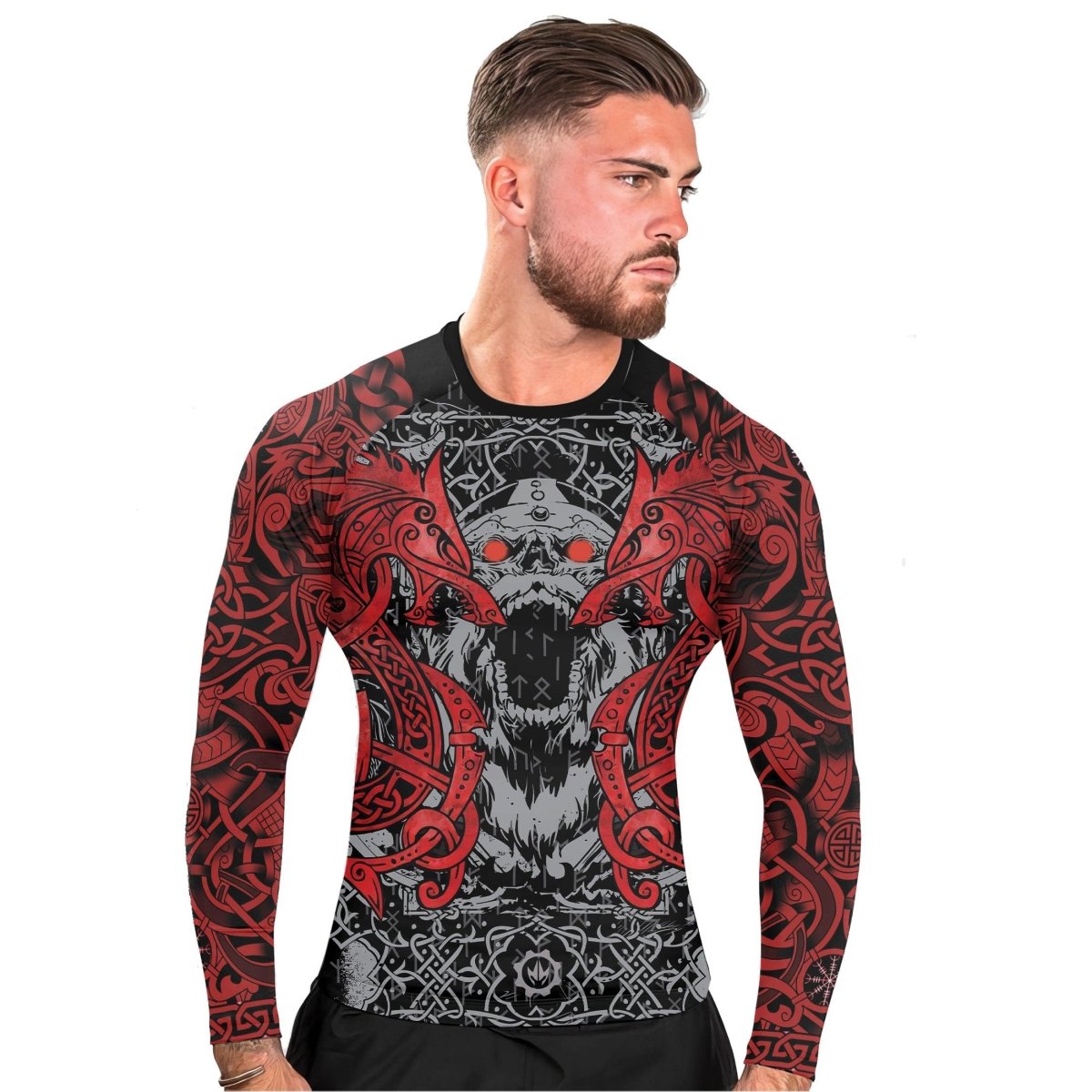 Rage Of Viking Berserker Men's Long Sleeve Rash Guard - BattleFitGear