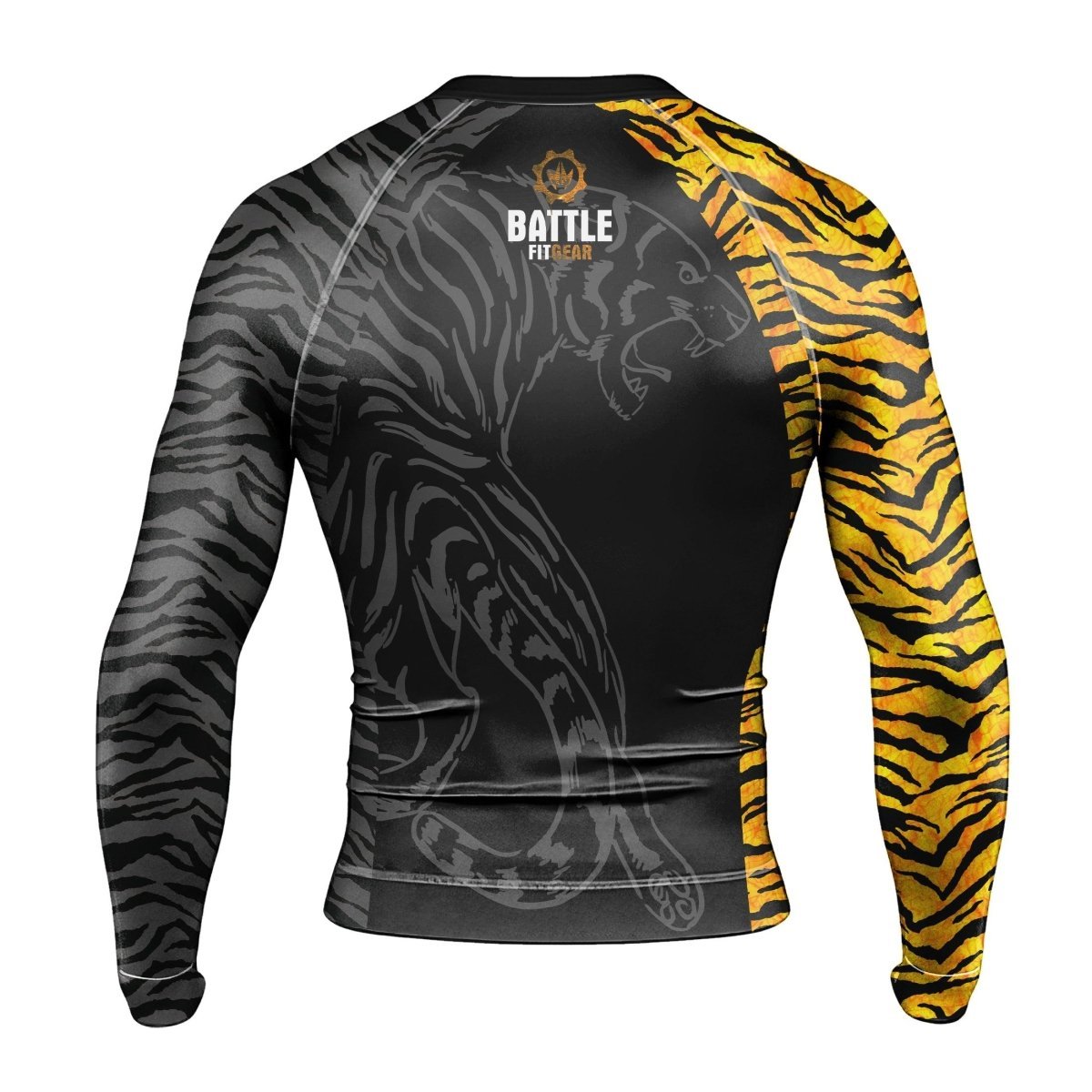 Tiger's Reflection Men's Long Sleeve Rash Guard - BattleFitGear