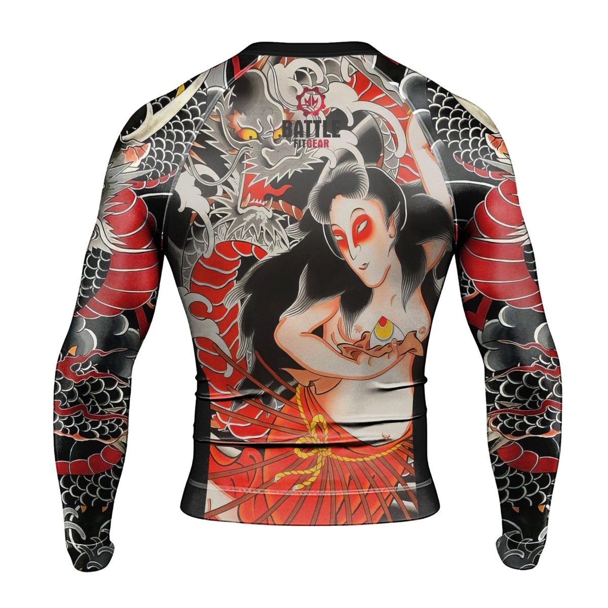 Kumonryu Shishin VS Tamatori Hime Men's Long Sleeve Rash Guard - BattleFitGear