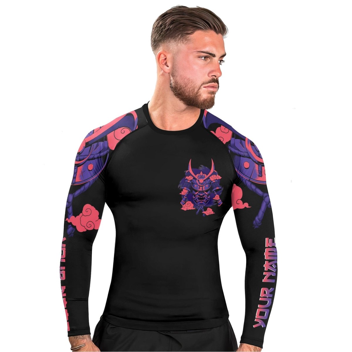 Personalized Devil Shogun Helmet Long Sleeve Rash Guard - BattleFitGear