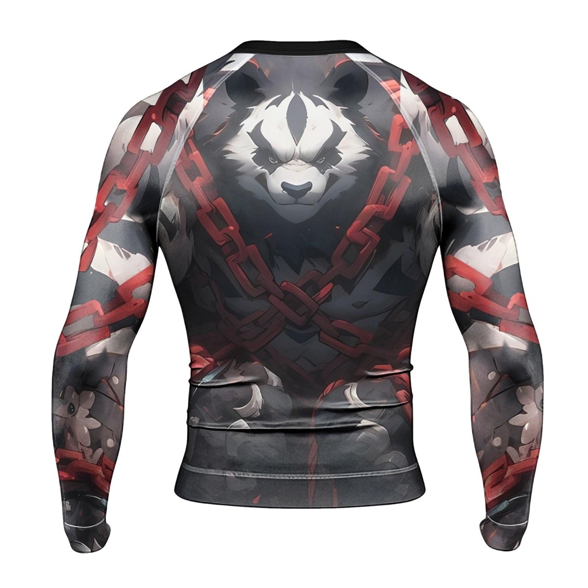 Warrior Panda Skull Long Sleeve Rash Guard - BattleFitGear