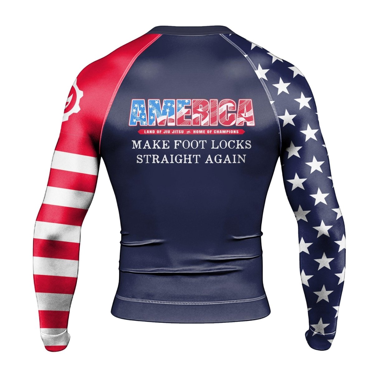 American Flag Blue Long Sleeve Rash Guard - BattleFitGear