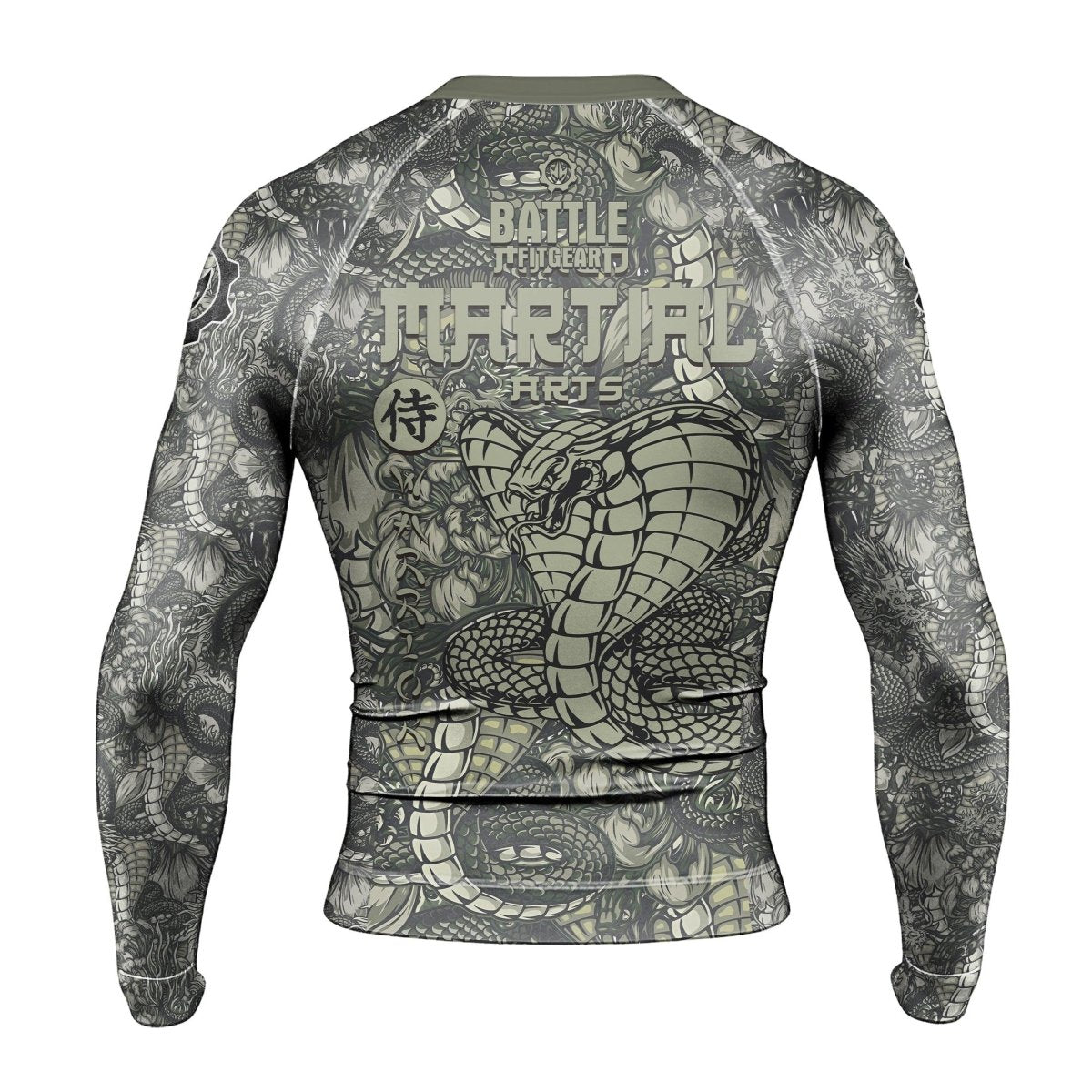 Samurai Cobra And Dragon Long Sleeve Rash Guard - BattleFitGear