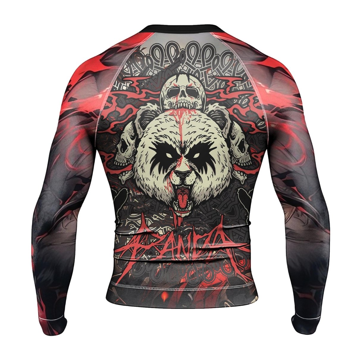 Panda Skull Long Sleeve Rash Guard - BattleFitGear