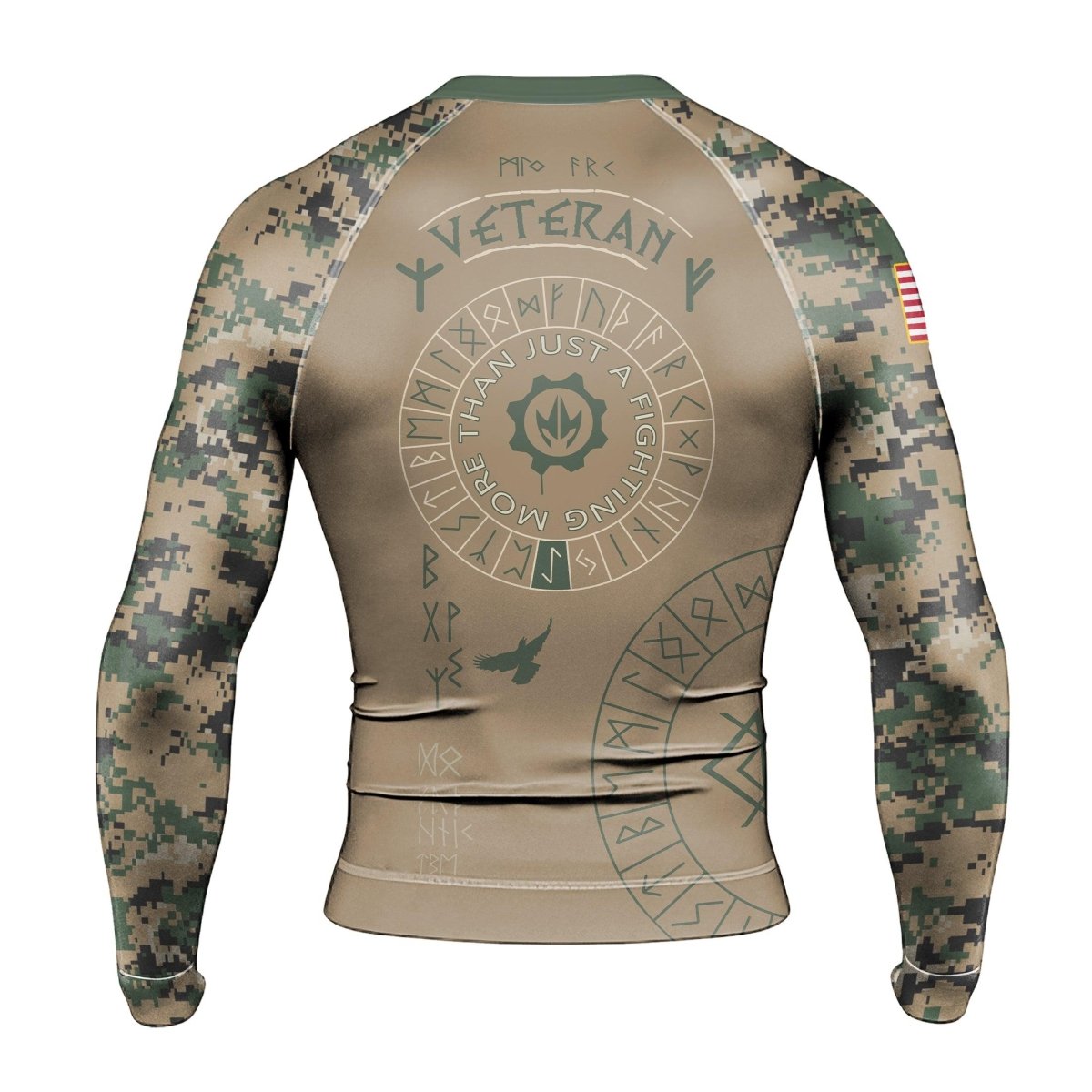 Marine Veteran Viking Men's Long Sleeve Rash Guard - BattleFitGear