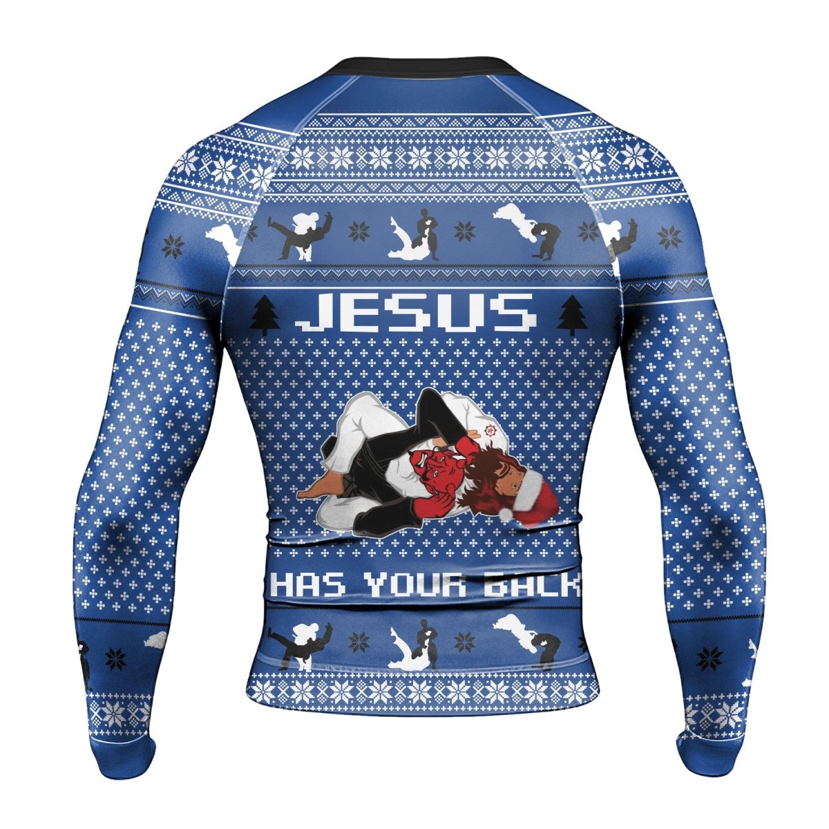 Jesus Santa Choking Long Sleeve Rash Guard - BattleFitGear