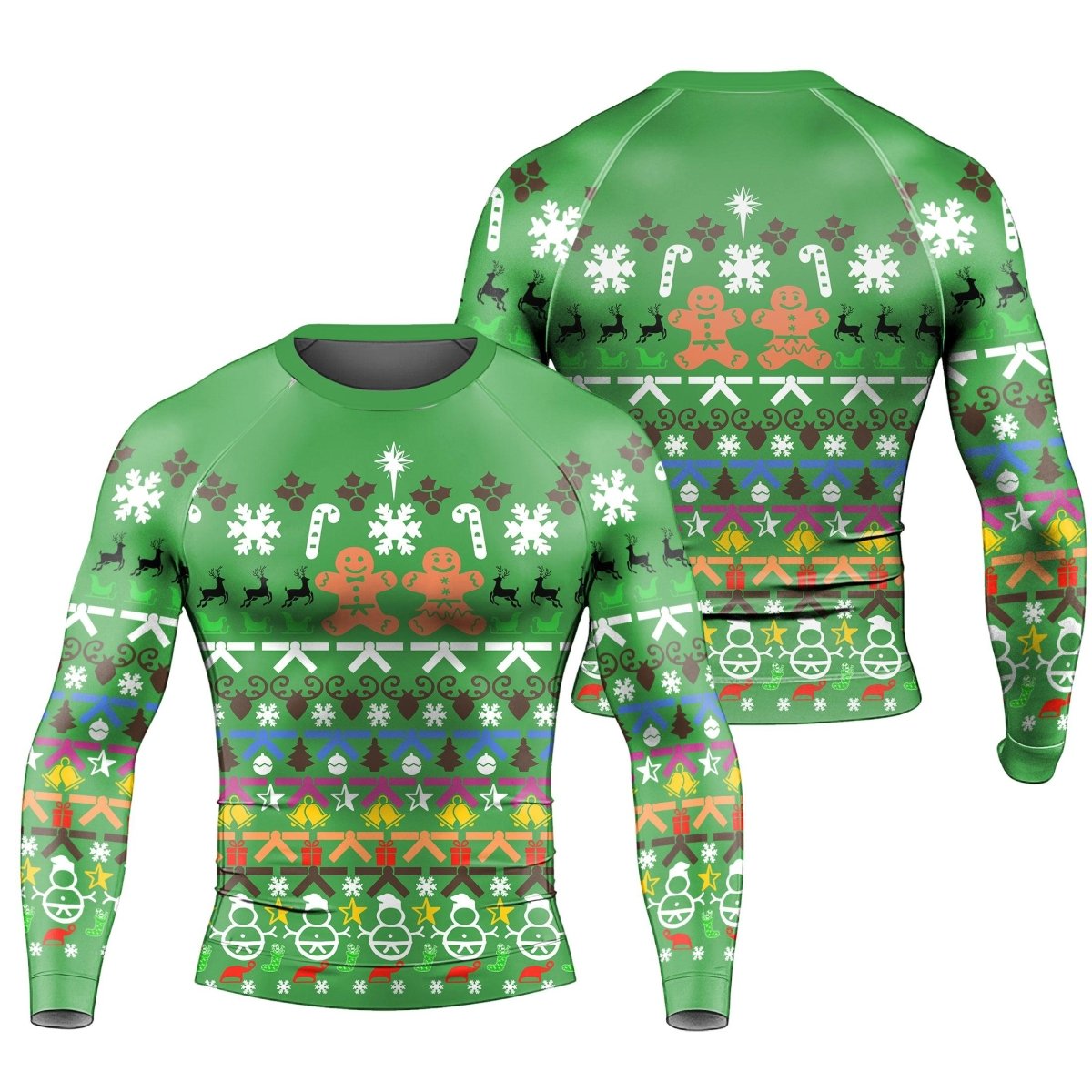 Christmas Gingerbread Long Sleeve Rash Guard - BattleFitGear