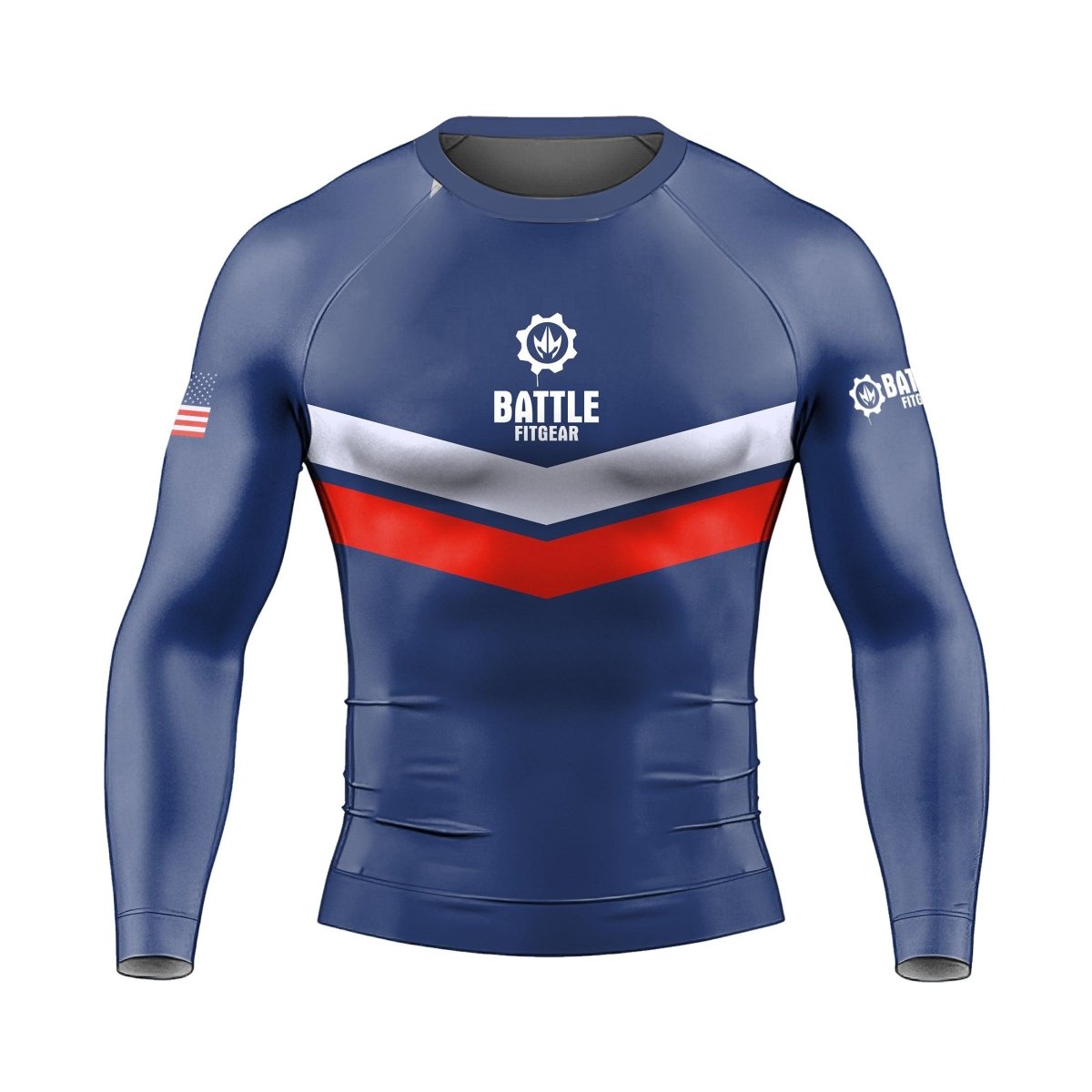 American Flag Long Sleeve Rash Guard - BattleFitGear