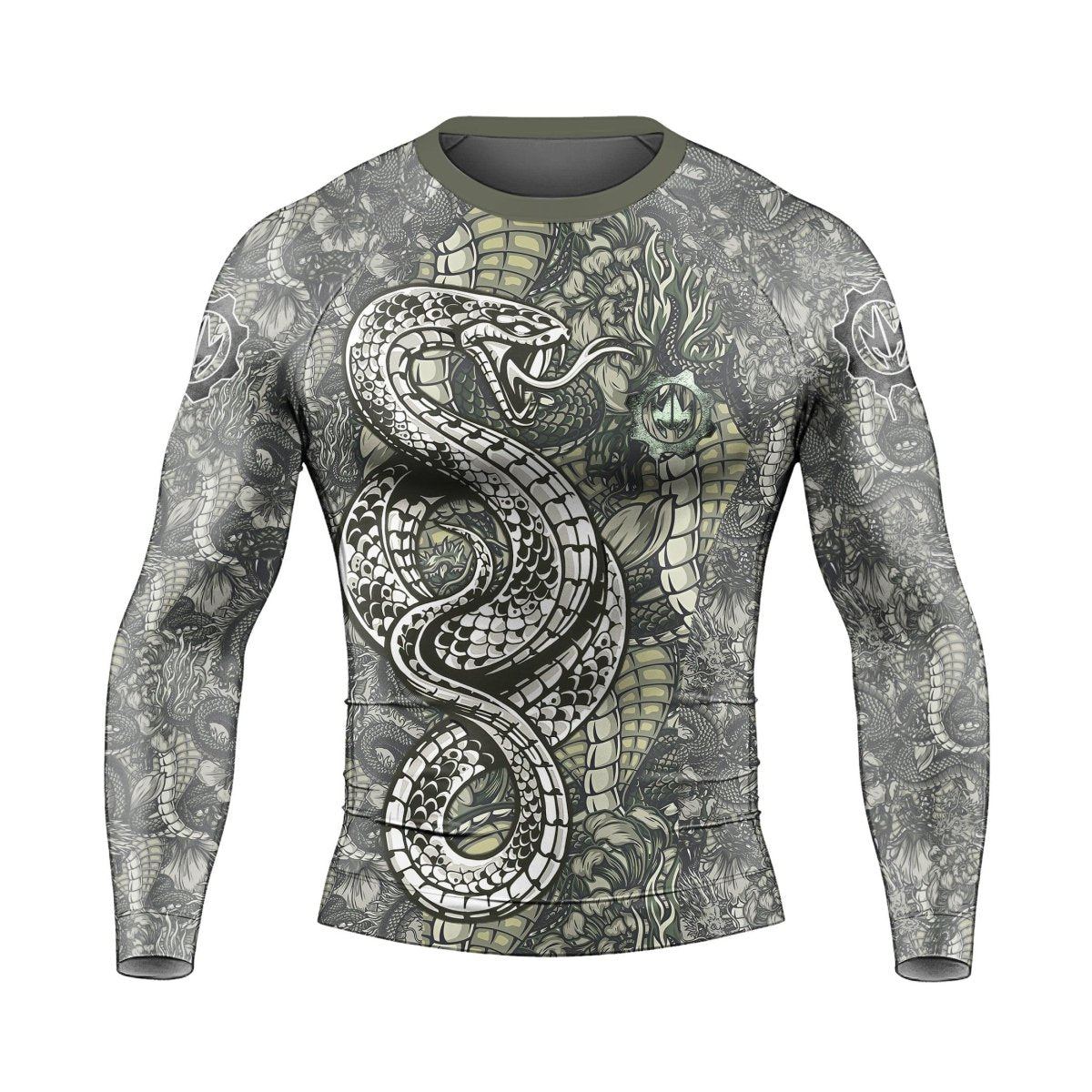 Samurai Cobra And Dragon Long Sleeve Rash Guard - BattleFitGear