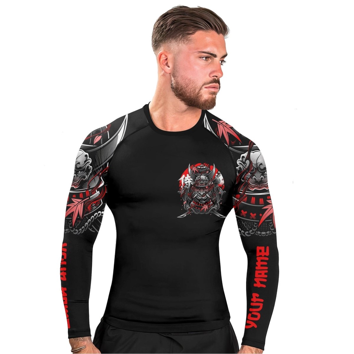 Personalized Devil Shogun Long Sleeve Rash Guard - BattleFitGear