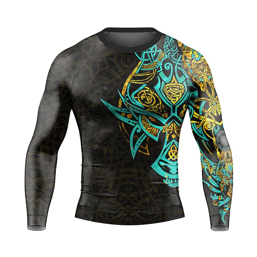 Battlefitgear Fenrir Norse Wolf Men's Long Sleeve Rash Guard