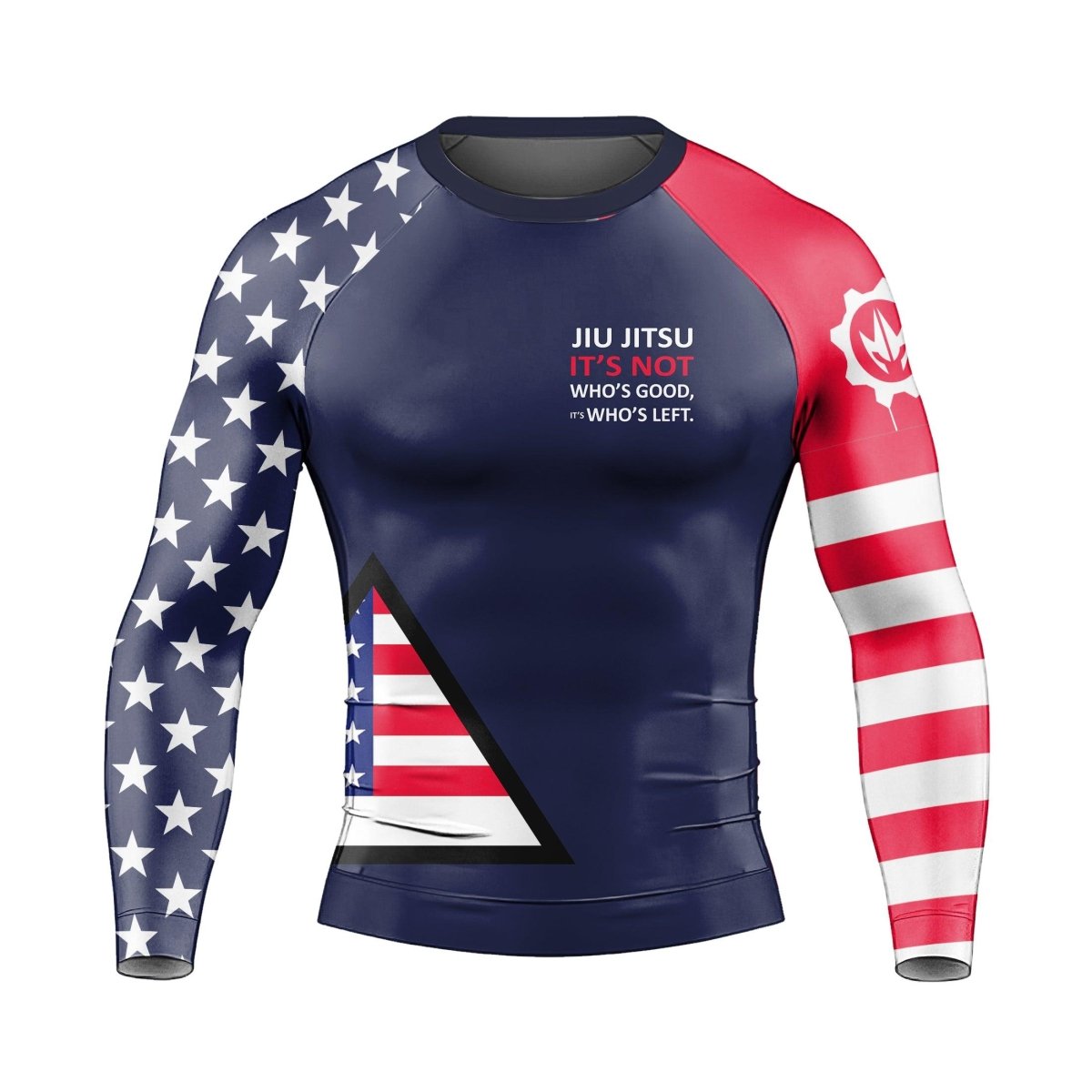 American Flag Blue Long Sleeve Rash Guard - BattleFitGear