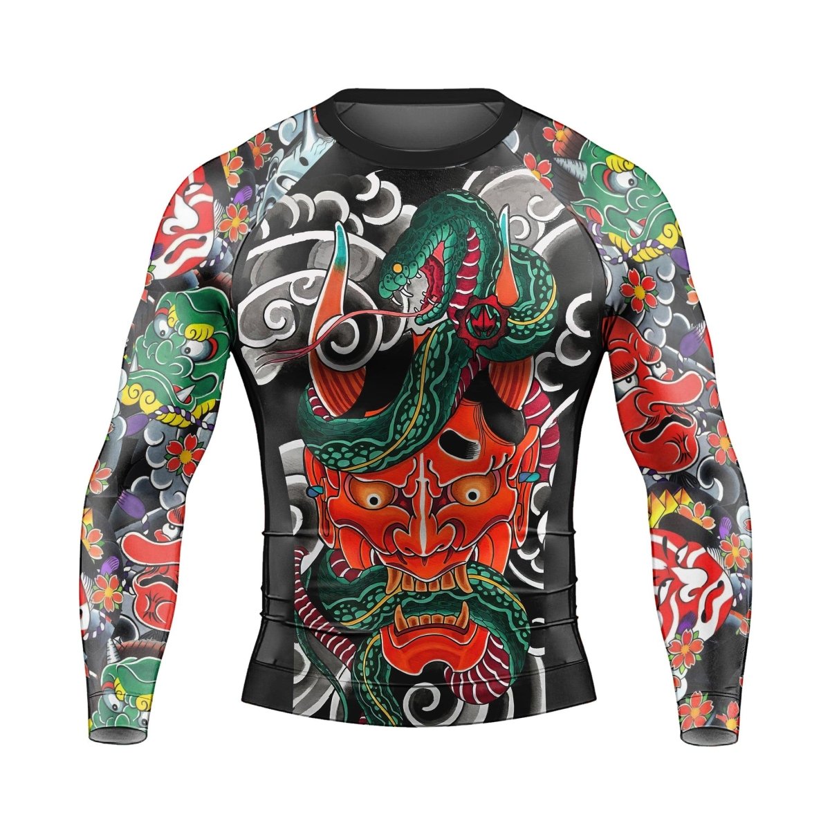 Japanese Viper Oni Men's Long Sleeve Rash Guard - BattleFitGear