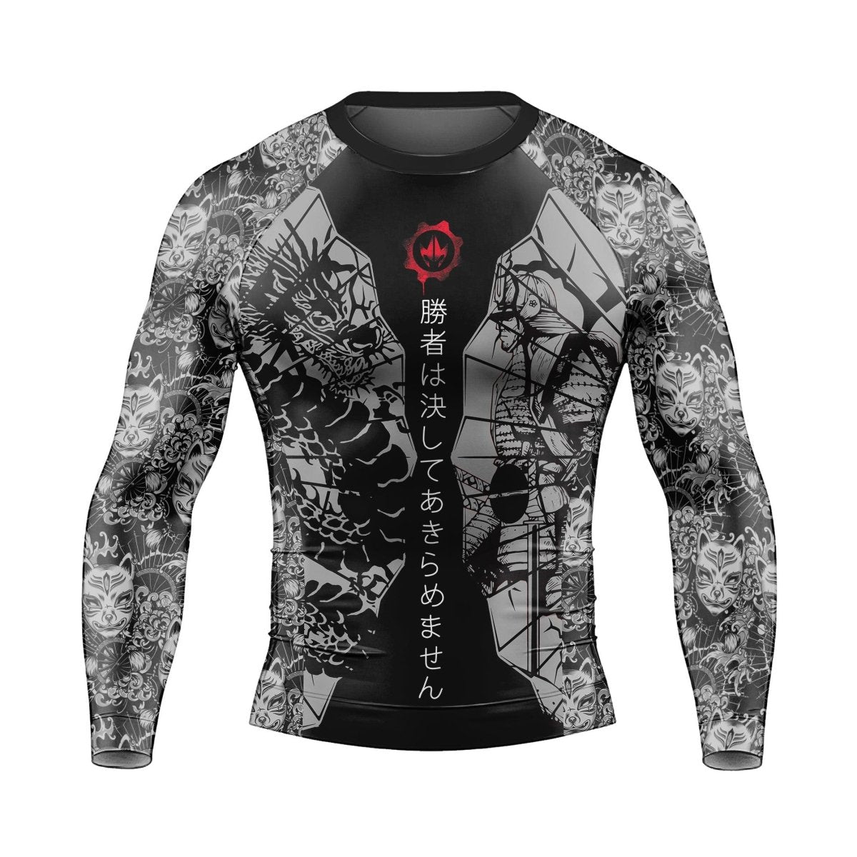 Samurai VS Dragon Men's Long Sleeve Rash Guard - BattleFitGear