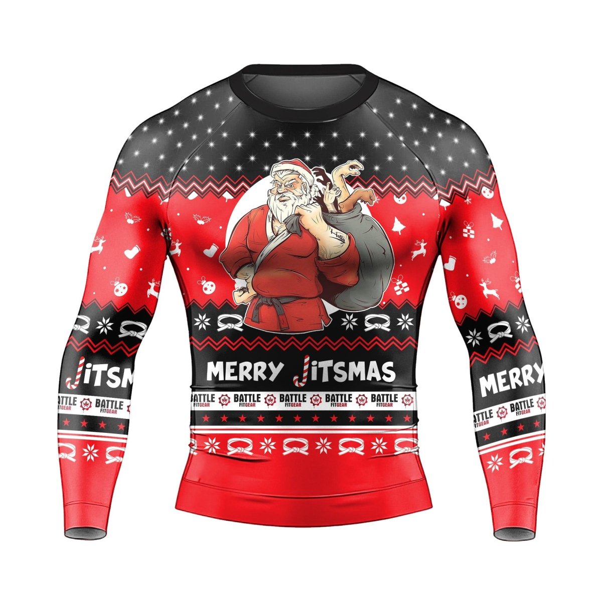 Villain Santa Claus Jitsmas Long Sleeve Rash Guard - BattleFitGear