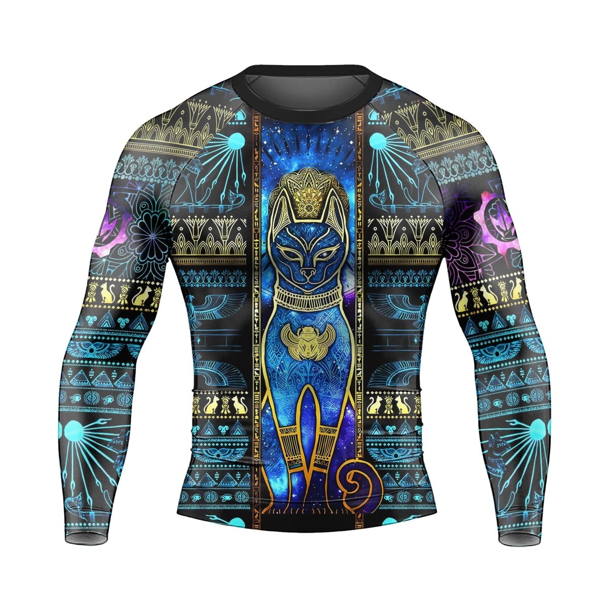 Bastet Galaxy Men's Long Sleeve Rash Guard - BattleFitGear