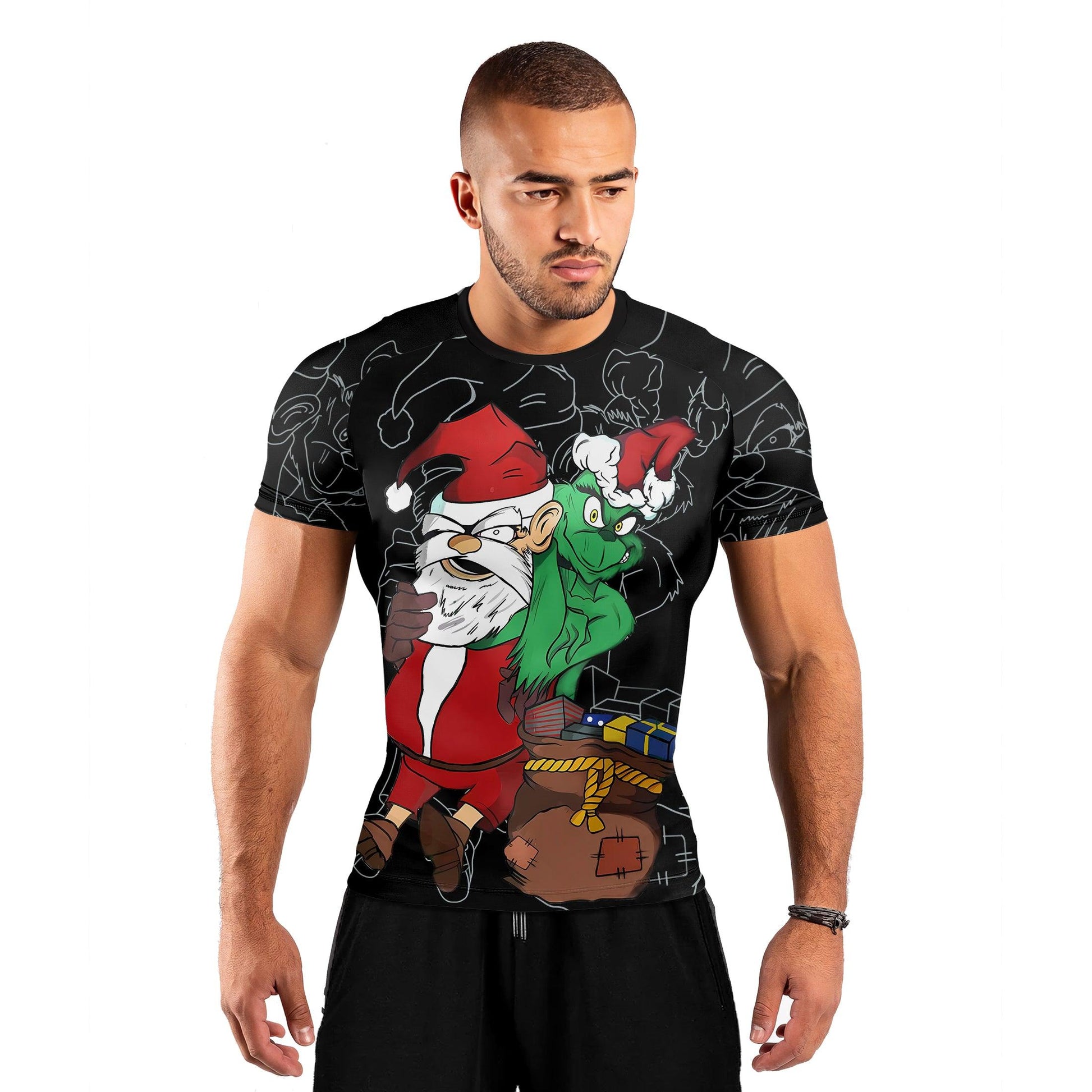 Grinch Christmas Short Sleeve Rash Guard