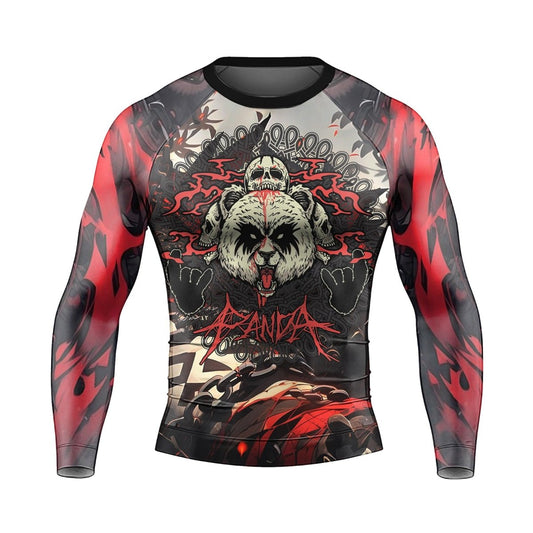 Panda Skull Long Sleeve Rash Guard - BattleFitGear