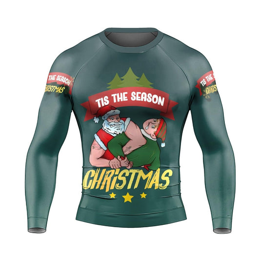 Santa Submission man Long Sleeve Rash Guard - BattleFitGear