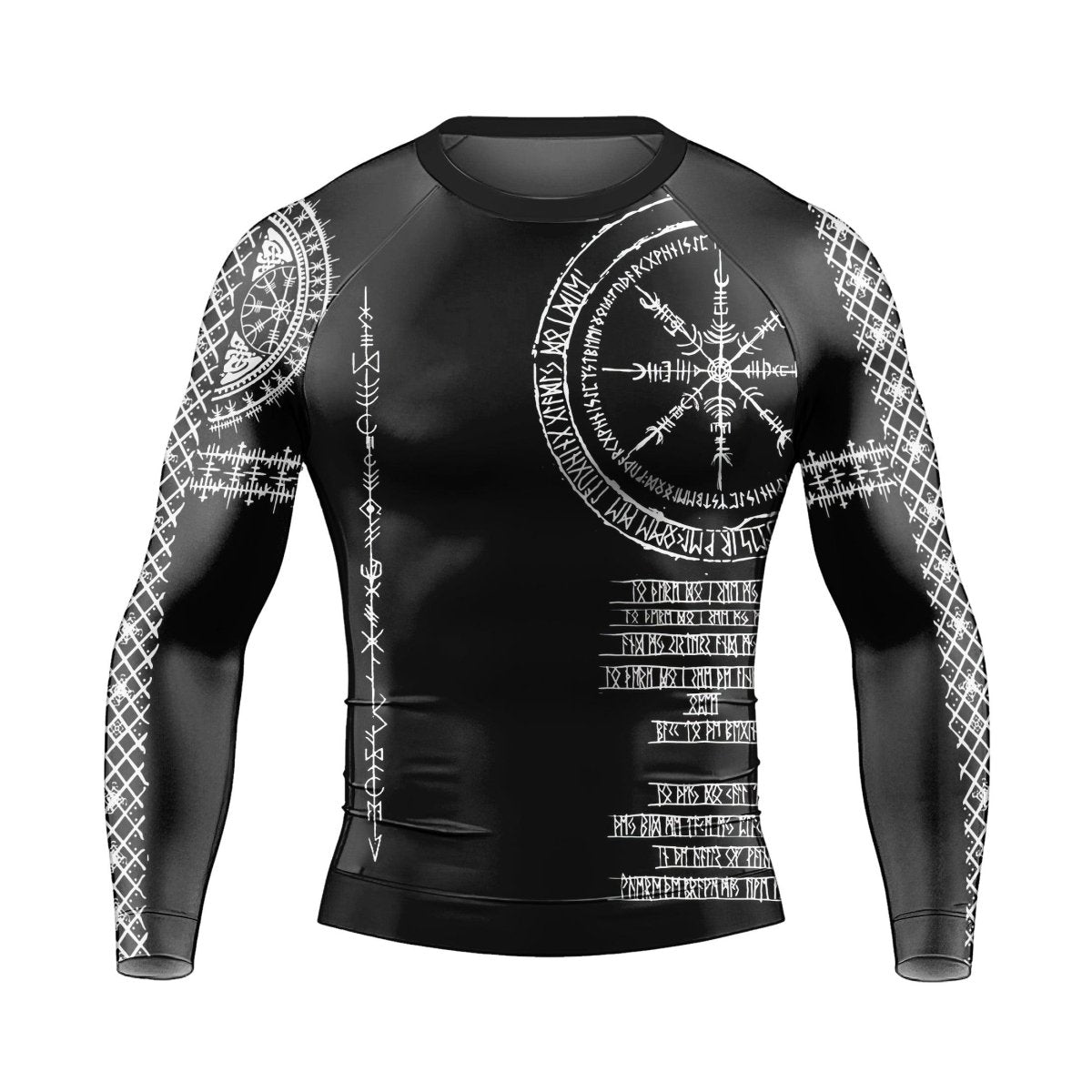 Vikings Shield Runes Men's Long Sleeve Rash Guard - BattleFitGear